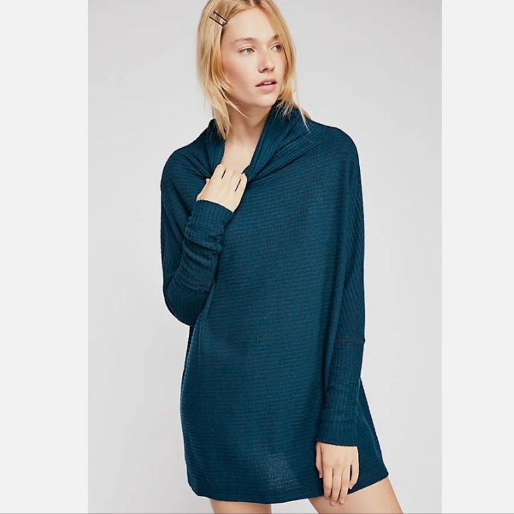 Free People Teal Tunic Top